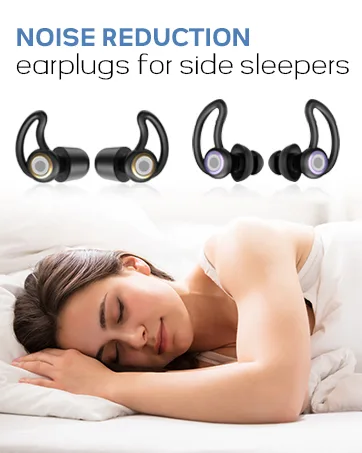  2 Pairs  Ear Plugs for Sleeping  Hearprotek Noise Cancelling Comfortable earplugs for Sleep-Reusable Noise Reduction Sound Blocking Ear Plugs for Side Sleepers snoring Work Study Travel (30db&33db) Black - Noise reduction ear plugs