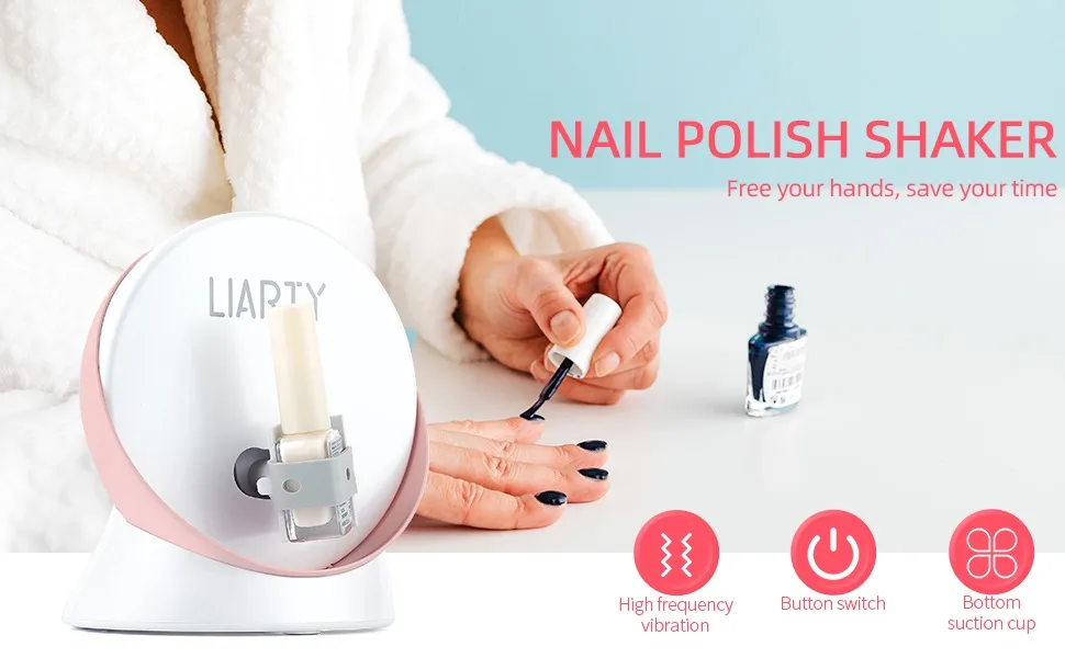 Nail Polish Shaker Adjustable Gel Polish Varnish Bottle Mixer Machine Evenly Tools for Eyelash Extensions Glue  Ink  Model Paints Nail Lacquer Shaker 110V (pink) - product information 2