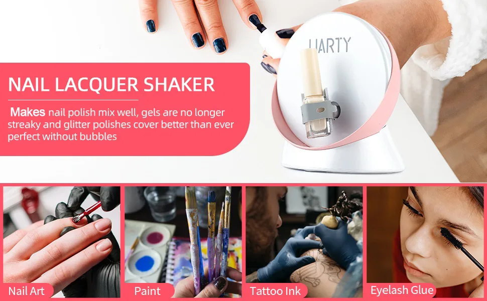 Nail Polish Shaker Adjustable Gel Polish Varnish Bottle Mixer Machine Evenly Tools for Eyelash Extensions Glue  Ink  Model Paints Nail Lacquer Shaker 110V (pink) - product information 6