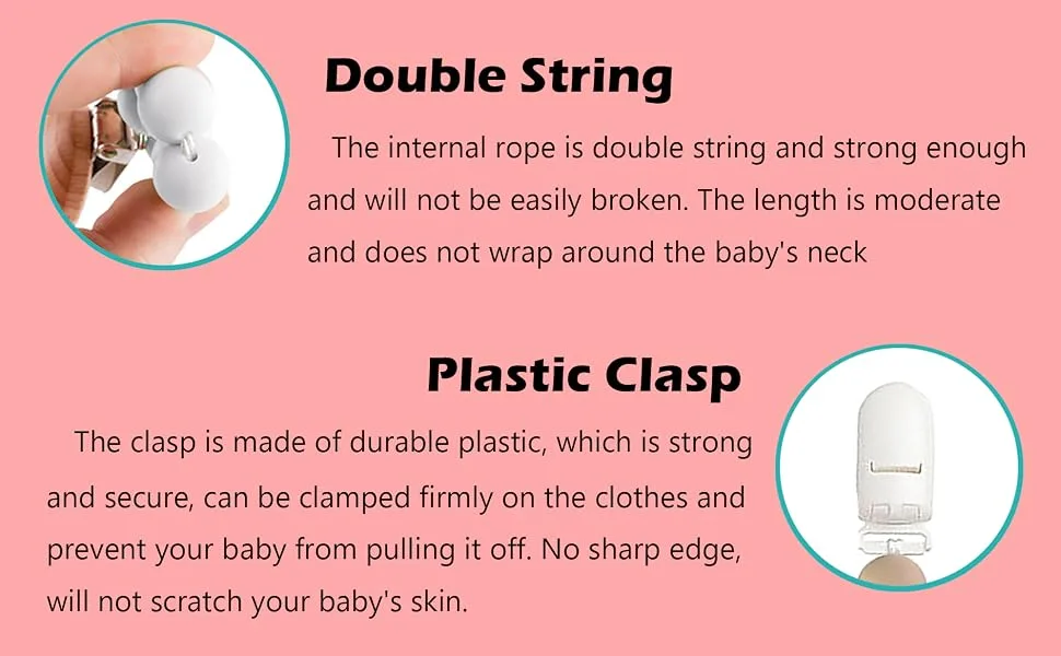 Cute Pacifier Clip Set Star Silicone Pacifier Holder Leash Universal Neutral Pacifier Clips for Newborn Boy and Girl Blue&gray - pacifier clips for boys