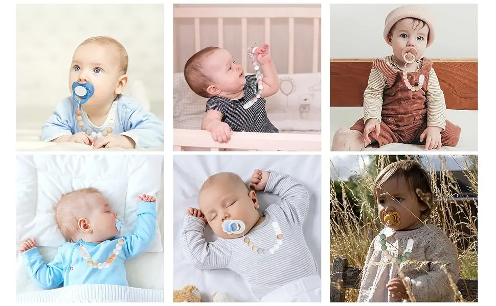 Cute Pacifier Clip Set Star Silicone Pacifier Holder Leash Universal Neutral Pacifier Clips for Newborn Boy and Girl Blue&gray - pacifier holder clip