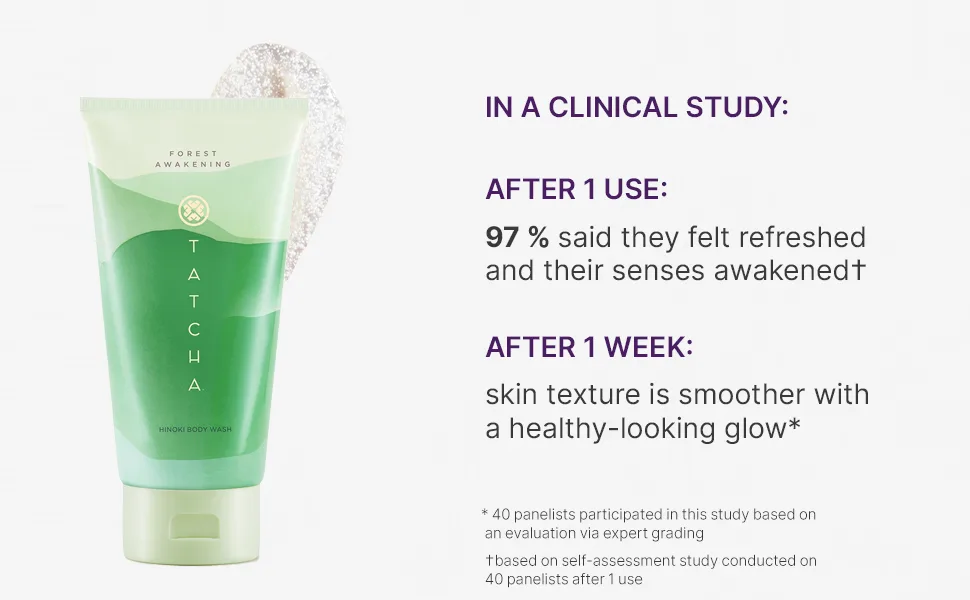 Tatcha Forest Awakening Hinoki Body Wash | Soft Exfoliating Scrub  200 ml | 6.8 fl oz - RESULTS