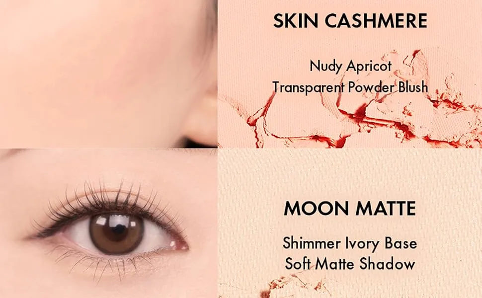 Amuse Vegan Face All Palette Eyeshadow Blush 3-in-1 Contouring Soft Matt (01 MOON GLOW) - product information 10