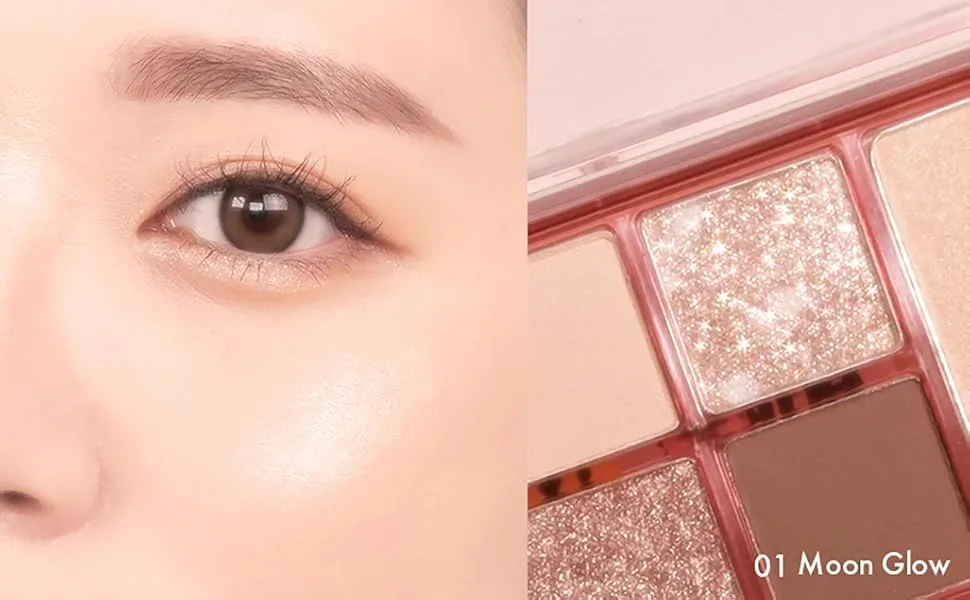 Amuse Vegan Face All Palette Eyeshadow Blush 3-in-1 Contouring Soft Matt (01 MOON GLOW) - product information 8