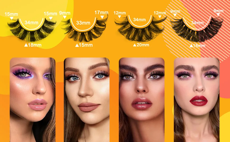 Russian Strip False EyeLashes Natural Look Cat Eye Mink Lashes Fluffy Wispy D Curl Fake Eyelashes 17mm Natural Lashes by EYDEVRO( 5 Pair) Russian Strip - 17mm - product information 12