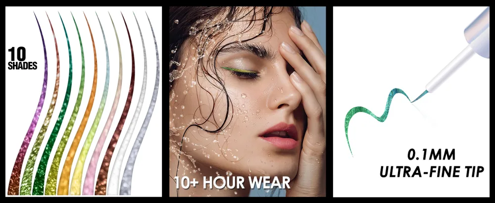FOCALLURE Chameleon Liquid Eyeliner Intense Color Shifting Eyeliner Pen Metallic Multi-Reflective Finish Waterproof Smudge-proof Ultra-Fine Tip MANTA 08 MANTA - FA909 3