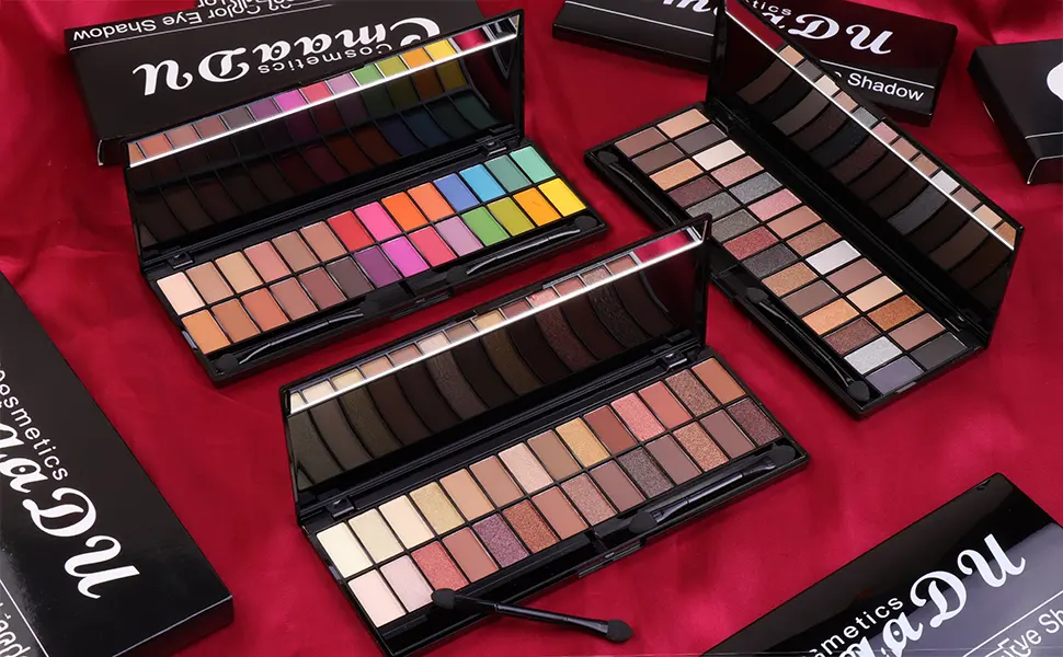 MEIBANFA 28 Color Eye Shadow Palette  Eye Makeup Palette Makeup Matte Shiny Durable Waterproof with Mirror Brush(28 Color-05) - product information 1
