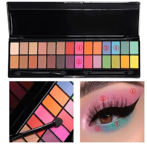 MEIBANFA 28 Color Eye Shadow Palette  Eye Makeup Palette Makeup Matte Shiny Durable Waterproof with Mirror Brush(28 Color-05) - product information 4