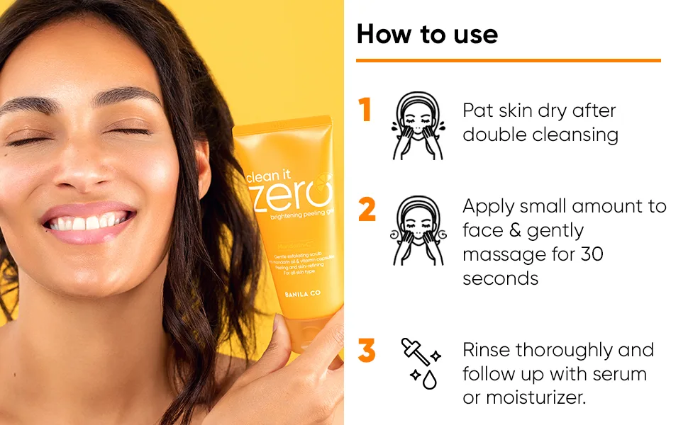 Clean it Zero Brightening Peeling Gel - How to use