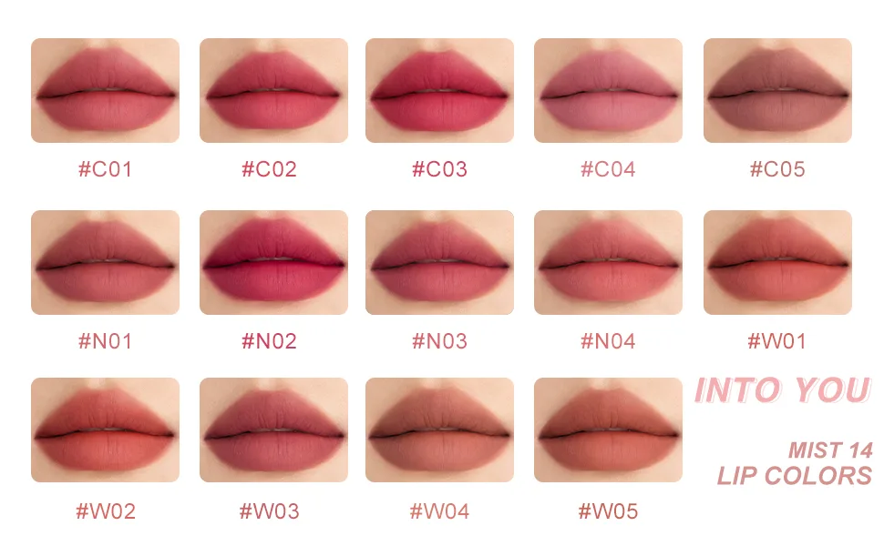INTO YOU Matte Velvet Lipstick Lip Mud Soft Lightweight Smooth Lip Clay Mousse Non-Stick Lip Gloss for Lips and Cheeks C3 - lipsticks