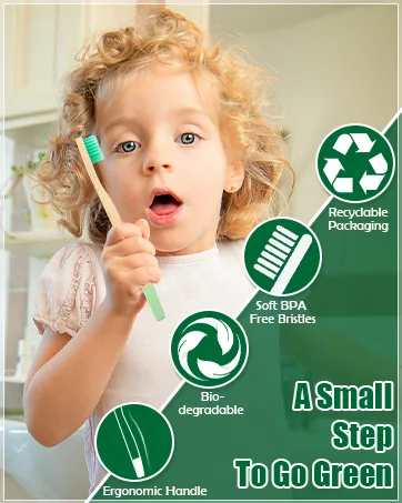 NUDUKO Biodegradable Bamboo Toothbrushes  10 Piece BPA Free Soft Bristles Toothbrushes  Natural  Eco-Friendly  Green and Compostable (Multicolored Bristles) Colorful Soft Bristles - Kids Bamboo Toothbrushes