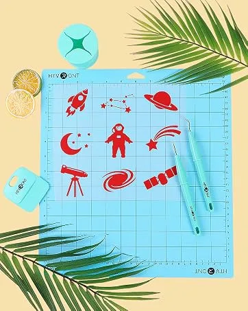 HTVRONT Weeding Tools for Vinyl - 4 Piece Craft Weeding Basic Tool Set  Protable Vinyl Weeding Tool Kit for Iron-on Project  Vinyl Decal  Custom Label  Precision Tool Kit for Cricut Cutting Machine 4 Pcs Tools - Cutting Mat