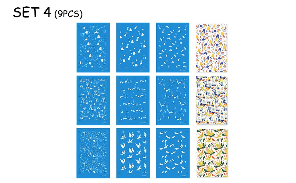 SANAAA Silk Screen Stencils for Polymer Clay  10 Pieces of Silk Screen for Earrings Making Stencils Transfer DIY Crafts Printing SET ONE - product information 4