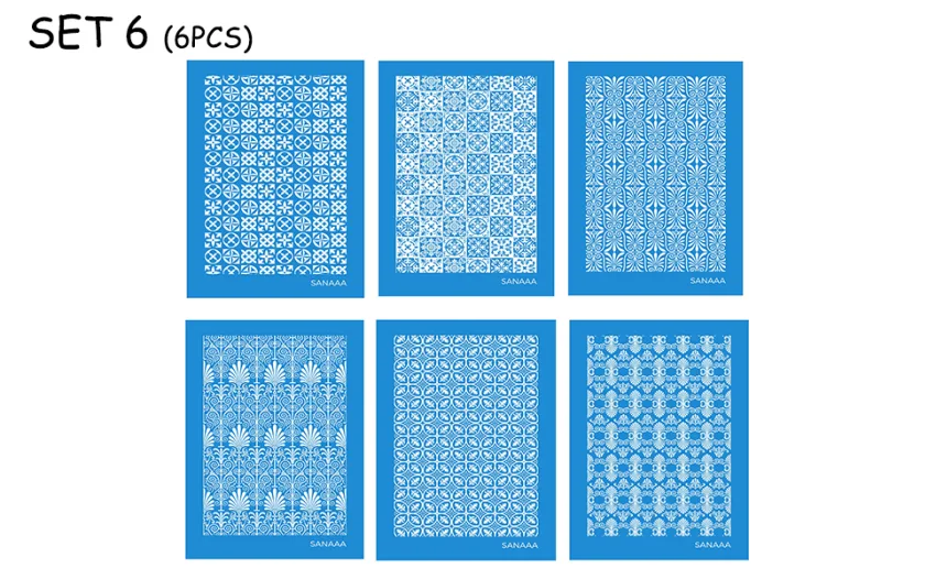 SANAAA Silk Screen Stencils for Polymer Clay  10 Pieces of Silk Screen for Earrings Making Stencils Transfer DIY Crafts Printing SET ONE - product information 6