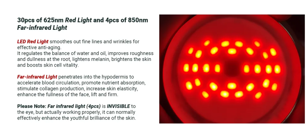 Red Light Therapy for Face - UUPAS LED Infrared Red Facial Light Therapy Device - product information 11
