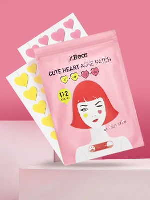 LitBear Acne Patch Pimple Patch  Pink & Yellow Heart Shaped Acne Absorbing Cover Patch  Hydrocolloid Acne Patches For Face Zit Patch Acne Dots  Tea Tree Oil + Centella  112 Patches  14mm & 10mm - acne patches