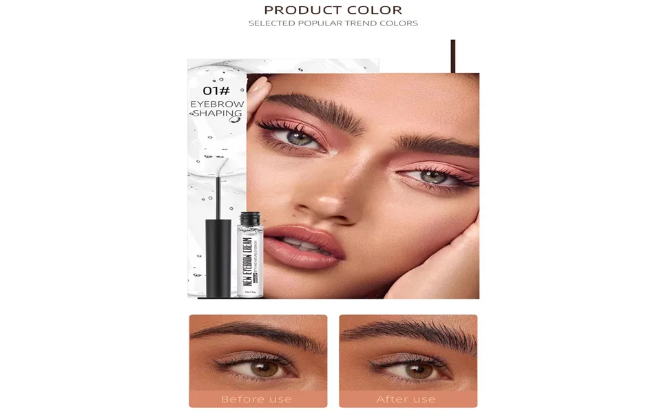 AMAKO Eyebrow fixing waterproof sweatproof non-removal makeup fixing liquid beginner colorless eyebrow coloring cream transparent (02Dark Coffee) - product information 4