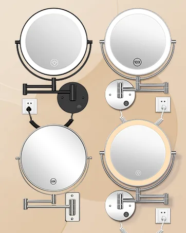 Benbilry LED Makeup Mirror with Lights and Magnification  1x/10x Magnifying Lighted Magnifying Vanity Mirror  Dual Power Supply 360  Swivel Standing Shaving Mirror Bathroom Light Up Mirror (Silver) - 657412
