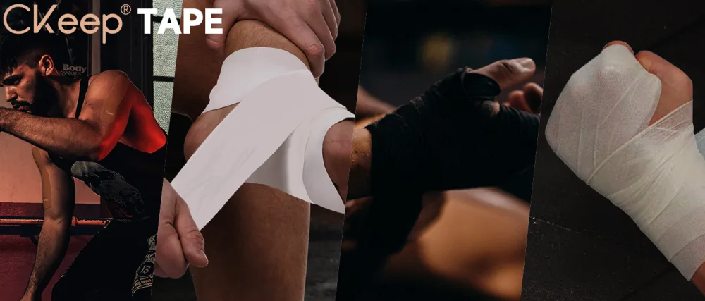 CKeep Uncut Kinesiology Tape(2 Rolls)  Original Cotton Elastic Premium Athletic Tape Latex Free Hypoallergenic  2inch x 16ft  Black - CKeep tape