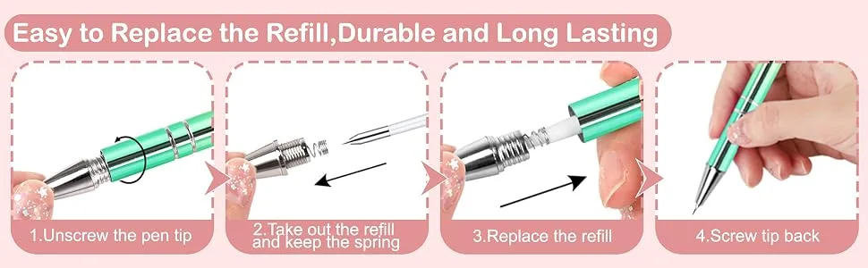 WRAPXPERT Pin Pen Weeding Tool Set 3 PCS Retractable Weeding Tools for Vinyl with 1 Refill Sharp Vinyl Weeding Tool Air Release Pen for Adhesive Vinyl Scrapbooking T69 - how to replace refill for pin pen