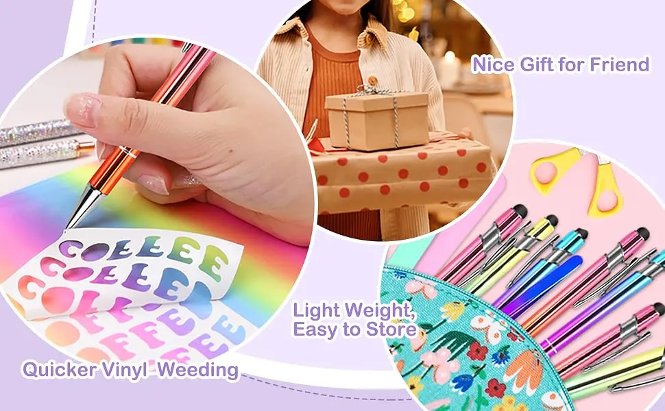 WRAPXPERT Pin Pen Weeding Tool Set 3 PCS Retractable Weeding Tools for Vinyl with 1 Refill Sharp Vinyl Weeding Tool Air Release Pen for Adhesive Vinyl Scrapbooking T69 - pin pen weeding vinyl
