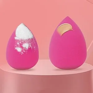 2Pcs Makeup Sponges Foundation Blending Beauty Sponge with Face Scrubber  Dry & Wet Use for Powder Cream or Liquid Application  Multicolor Makeup Blender Set 2 Pcs-A - 2 Makeup Sponge Blender &1 Face Scrubber