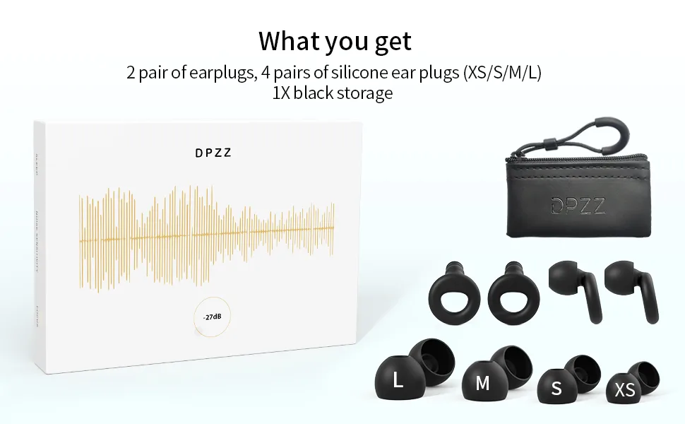 Ear Plugs for Noise Reduction and Sleeping  2 Pairs Reusable Soft Comfortable Ear Plugs Ideal for Side Sleepers 27dB Noise Cancelling Black - ear plugs for sleeping