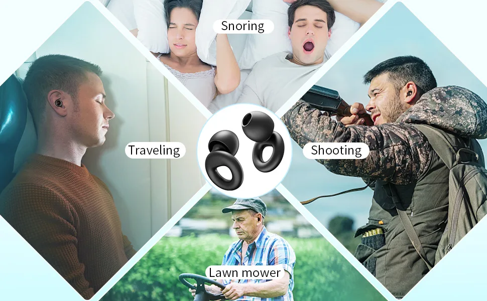 Ear Plugs for Noise Reduction and Sleeping  2 Pairs Reusable Soft Comfortable Ear Plugs Ideal for Side Sleepers 27dB Noise Cancelling Black - reusable ear plugs for sleeping