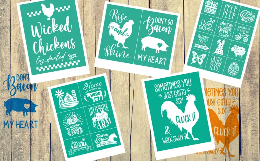 BOOLOOEN Silk Screen Stencils Mesh Stencils Reusable Self Adhesive Screen Stencil 8.5 * 11inch farm life - Silk Screen Stencils