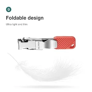 MR.GREEN Compact Nail Clippers Foldable Nail Cutters Manicure Tools Portable Fingernail Clipper with Key Chain Nail Scissors (Red) - 1600-300-2