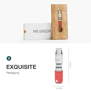 MR.GREEN Compact Nail Clippers Foldable Nail Cutters Manicure Tools Portable Fingernail Clipper with Key Chain Nail Scissors (Red) - 1600-300-6