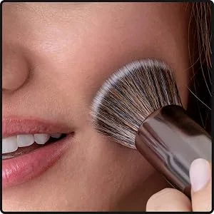 Foundation Brush Flat Top Kabuki By Keshima - Premium Foundation Brush for Liquid Makeup  Cream  and Powder - Buffing  Blending  and Face Brush (Regular Size  White) Regular Size White White - product information 3