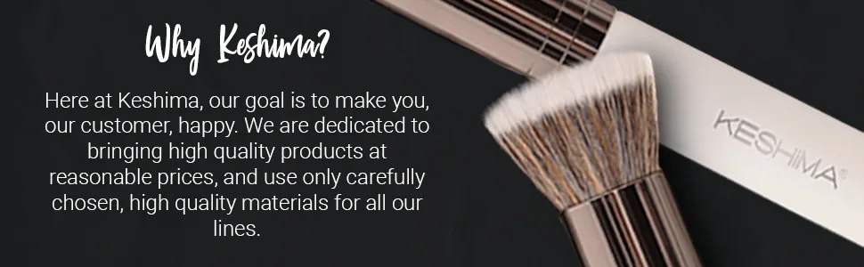 Foundation Brush Flat Top Kabuki By Keshima - Premium Foundation Brush for Liquid Makeup  Cream  and Powder - Buffing  Blending  and Face Brush (Regular Size  White) Regular Size White White - product information 6