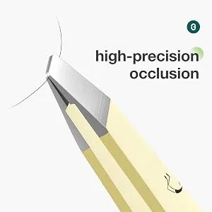 MR.GREEN Curve Handle Eyebrows Tweezers Professional Fine Hairs Removal Puller Makeup Tools Stainless Steel Beauty Clips Removal (Light Yellow) - 2193-300-3
