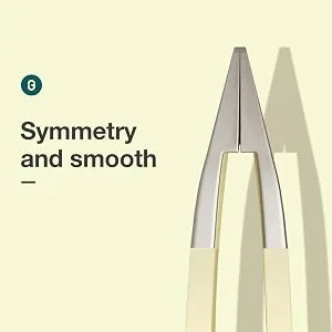 MR.GREEN Curve Handle Eyebrows Tweezers Professional Fine Hairs Removal Puller Makeup Tools Stainless Steel Beauty Clips Removal (Light Yellow) - 2193-300-4