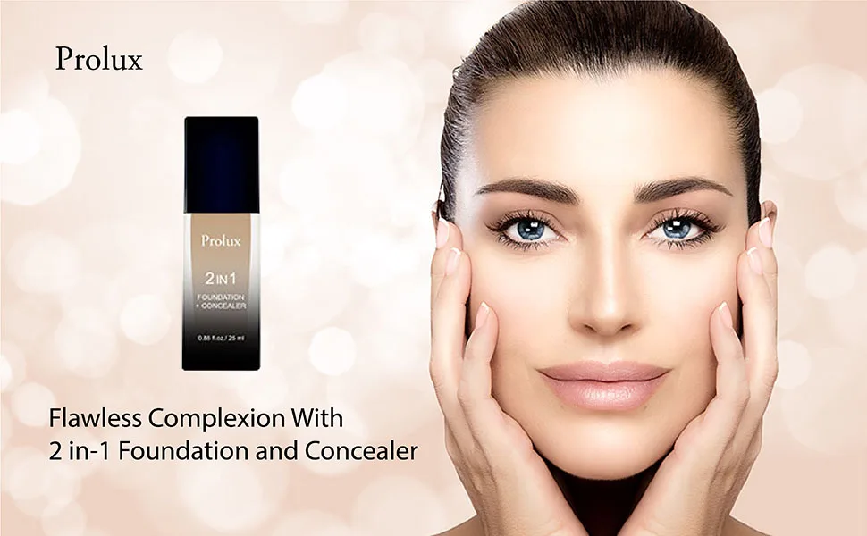 Prolux Cosmetics 2 in-1 Foundation and Concealer  Flawless Light-Weight and Long Lasting with 6 Shades Full Coverage Hydrating Formula (Pecan) - product information 1