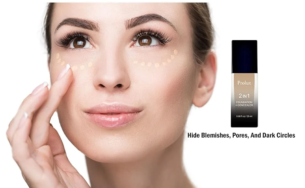 Prolux Cosmetics 2 in-1 Foundation and Concealer  Flawless Light-Weight and Long Lasting with 6 Shades Full Coverage Hydrating Formula (Pecan) - product information 10