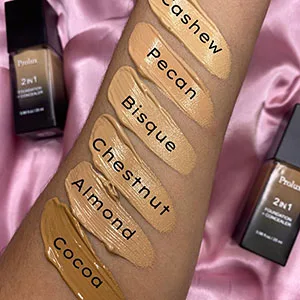 Prolux Cosmetics 2 in-1 Foundation and Concealer  Flawless Light-Weight and Long Lasting with 6 Shades Full Coverage Hydrating Formula (Pecan) - product information 6