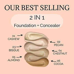 Prolux Cosmetics 2 in-1 Foundation and Concealer  Flawless Light-Weight and Long Lasting with 6 Shades Full Coverage Hydrating Formula (Pecan) - product information 7