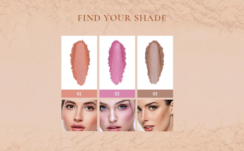 LACOMCHIR Blush Makeup Matte Powder Blush Face Makeup High Impact Buildable Lightweight Contours Cheeks Cruelty Free Vegan 0.16oz -03 - matte blush powder vegan cheek makeup cruelty free face makeup blush palette