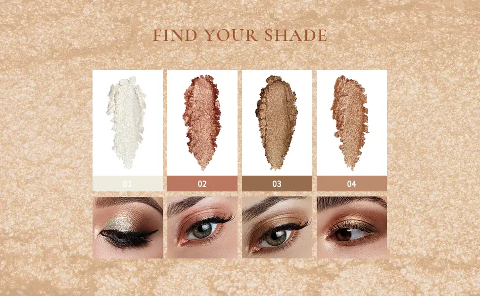 LACOMCHIR Shinning White Eyeshadow Glitter Highlighter Eye Makeup Palette Glitter Powder Highly Pigmented Vegan & Cruelty Free 1.9g -01 - glitter eyeshadow shine shiny highlighter eyeshadow vegan makeup eye highlighter travel sized