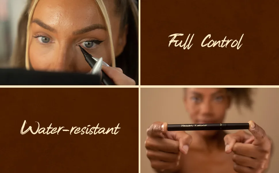 Fab Brows Precision Liquid Eyeliner - Felt-Tipped Liquid Eyeliner Pen  Waterproof Eyeliner  Richly Pigmented Black Eyeliner  Easy To Apply Eyeliner Liquid for Thin or Thick Strokes  2-fl.oz. - waterproof eyeliner liquid