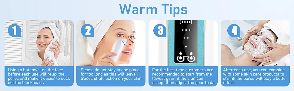 Blackhead Remover Vacuum  Black Head Extractions Tool with Camerafor  USB Interface Type Pore Vacuum  Men and Women Pore Cleaner  6 Suction Heads & 3 Adjustment Modes (Blue) - 121132