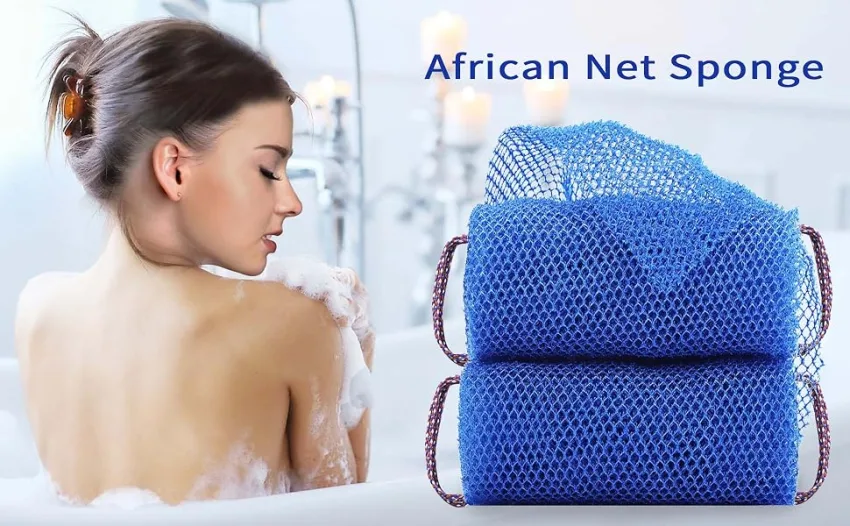 African exfoliating net sponge washcloth African Bath Sponge African Net Long Net Shower Body Scrubber Back Scrubber Bath Sponge Exfoliating Skin Smoother 2 Pieces - product information 1
