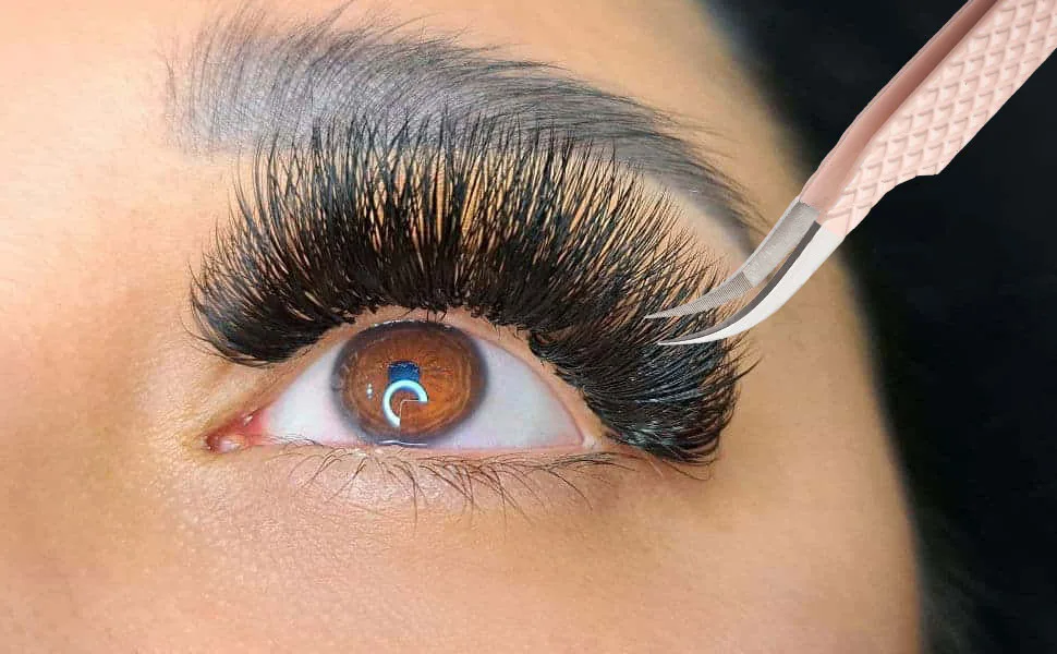 Fiber Tip Lash Tweezers For Eyelash Extension Tweezers Professional - tweezers