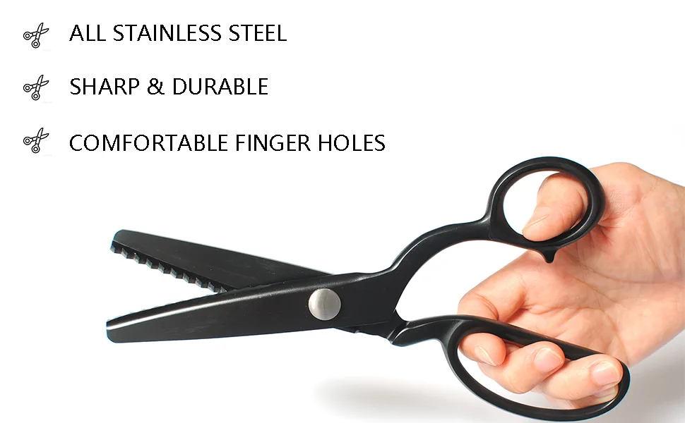 YJSStriving Pinking Shears for Fabric Stainless Steel Pinking Shears Serrated Heavy Duty Dressmaking Zig Zag Scissors 8 Inch - pinking shears for fabric cutting