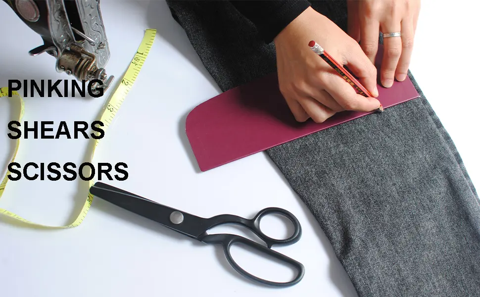YJSStriving Pinking Shears for Fabric Stainless Steel Pinking Shears Serrated Heavy Duty Dressmaking Zig Zag Scissors 8 Inch - SEWING PINKING SHEARS