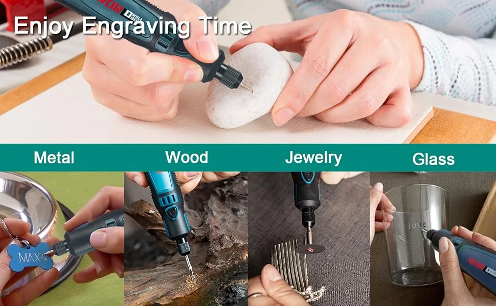 USB Cordless Electric Engraving Pen Kit  Mini 3-Speed Rotary Etching Machine Engraving Jewelry Leather Wood Glass 42pcs Engraver Tools for Metal with 30 Bits&Stencil - engraving tool for metal