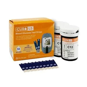 CUROfit L5 Glucose Test Strips : Included Total Glucose Test Strips 100 Qty (Device NOT Included) - main