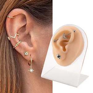 SimCoach Soft Silicone Tongue&Mouth Model with Acrylic Stand  Piercing Practice Body Parts  Imitation Mold for Jewelry Display - product information 4